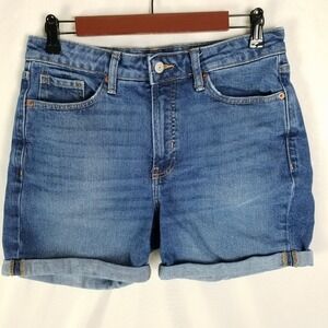 Old Navy High Rise OG‎ Straight Denim Jean Shorts Womens 10 Cuffed Medium Wash